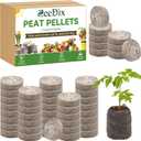 ZeeDix 30mm 55Pcs Compressed Peat Pellet Fiber Soil Plant Seed Starters - Nursery Plugs Pallet Seedling Soil Block for Grow Herbs Plant Flowers Vegetables(with Box)