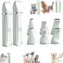 Tickle Paw 4 in 1 Electric Pet Grooming Kit, Rechargeable Low Noise Cat Hair Trimmer, Clippers, Nail Grinder for Cats & Dogs, Quiet Small Dog Shaver, with 4 Guide Combs (White)