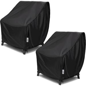 2 Pack Patio Chair Covers 28"Wx30"Dx32"H Waterproof & Sunproof, Tear-Resistant Outdoor Furniture Cover for All-Weather Protection Black