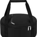 Round Insulated Casserole Carrier, Pie Carrier Bag, Portable Casserole Carrier for Hot or Cold Food Lunch Tote, Lunch Bag for Parties Picnic, Fits 12.5" Baking Dish, Black (Single)