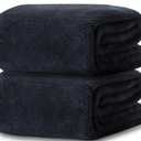 2 Pack 40"x 80" Extra Large Bath Towel Sheet Set, Oversized Bath Sheet Towels for Adults Soft Highly Absorbent Quick Dry Towels Set for Bathroom Hotel Spa Black
