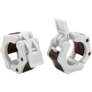 Olympic Barbell Collar 2 inch Quick Release Pair of Locking 2" Pro Weight Bar Plate Locks Clamp Clips for Workout Weightlifting Fitness Training (White)