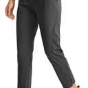 Soothfeel Women's Pants with 4 Pockets 7/8 Stretch High Waisted Sweatpants Travel Athletic Work Golf Pants for Women 
(Charcoal, S)