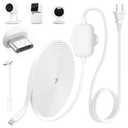 delilyn 25FT Outdoor Power Adapter for WYZE Cam V4, Cam OG/V3/V3 Pro, L-Shape Micro USB Extension Cable for WYZE Cam Pan V3, Replace for WYZE Plug, IP67 Waterproof Flat Cable Charge Your Camera (White)