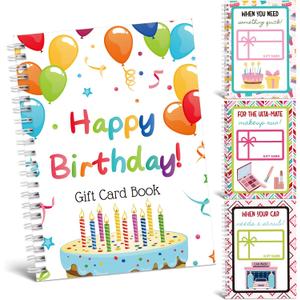 Motiskyy Birthday Gift Card Book 7 x 5 Inch Happy Birthday Booklet Organizer Greeting Card Album Keeper Personalized Gift for Birth Party Supplies (Bright)
