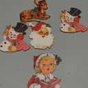 Huwena 36 Pcs Vintage Christmas Ornaments Wooden Christmas Tree Ornaments Wood Cutouts Rustic Farmhouse Tree Decorations for Home Xmas Winter Party (Deer,Vintage Color)