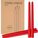 LYOBATH 30 Pack Red Taper Candles - Taper Candles 10 Inch Dripless, Smokeless & Unscented - 8 Hours Long Burning - Hand Poured Tall Candlesticks - Ideal for Weddings, Dinner Parties, and Home Decor
