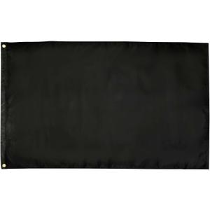 FRF FLAG Solid Black Flag 3x5 Ft, 210D Nylon Black Flags, DIY Flag, Outdoor Heavy Duty Double Side, Bright Colors with 2 Brass Grommets