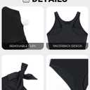 Aqua Eve Women High Waisted Bikini Set Racerback Swimsuit Two Piece Bathing Suit High Neck Swimwear (Black, M)