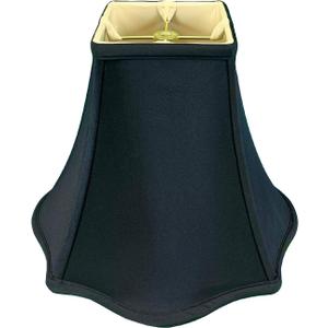 Royal Designs, Inc. Flare Bottom Outside Square Bell Lamp Shade, 6 x 14 x 11, Black (BS-702-14BLK)