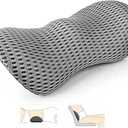 Agokud Lumbar Pillow, Lumbar Support Pillow for Office Chair and Car Seat, Memory Foam Back Support Pillow for Lower Back Pain Relief, Adjustable Back Pillow for Rest, Sleeping, Travel(Grey)