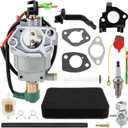 Carburetor Kit Fit for A-iPower SUA12000E SUA8520E SUA6500E SUA9000E Generator for All Power America 6000 7500 Watt Gasoline Generator APG3009 APG3009C Westpro WH6500E