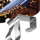 Gutter Clips for Hanging Outdoor Lights: 100 Pcs Metal Christmas Light Clips for outside String Lights - Weatherproof Gutter Clips for Xmas Halloween Seasonal Rope Mini Holiday Decoration Lights (Silver)