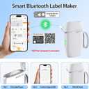 Rongta Bluetooth Label Maker Machine with Tape, Portable Mini Label Printer Wireless Thermal Handheld Sticker Makers Mini Label Makers with Multiple Templates for Organizing Office Home School(White)
