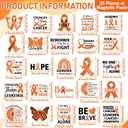 Fabbay 25 Pcs Orange Cancer Awareness Orange Ribbon Magnets Leukemia Awareness Lymphoma Cancer Car Magnets Magnetic Stickers and Decals for Refrigerator Event Supplies Fridge Party Decoration