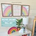 Hadley Designs 6 Rainbow Wall Decor  Pastel Rainbow Wall Art Posters for Nursery & Bathroom, Colorful Unframed Magical Room Decor Prints for Toddler & Girls' Bedroom