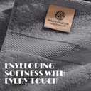 White Classic Wealuxe Grey Towels for Bathroom 6 Pack, Cotton Bath Towel Set for Hotel, Gym, Spa, Soft Extra Absorbent Quick Dry 24x50 Inch