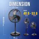 Tornado - 20 Inch High Velocity Metal Oscillating Pedestal Fan 5250 CFM - Commercial, Industrial Use Water-Resistant
