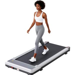 OLIXIS Walking Pad Treadmill for Home, Under Desk Treadmill for Small Space, Portable Design for Home Office Workouts, LED Display with Remote Control, Low Noise (Silver)