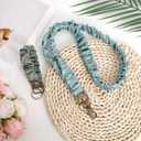 3 x Penitue Stretchy Lanyard & Wrist Strap, Scrunchie Wristlet Keychain Durable Stretchy Key Chain Retractable Lanyard for ID Badges and Stylish Wrist Strap Suitable for Women Nurse Teacher