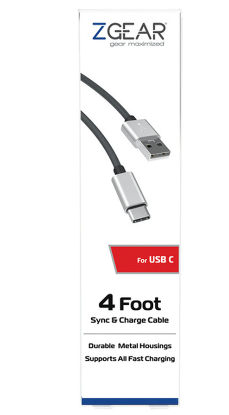 ZGEAR 4 Foot Braided Charging Cable USB-C