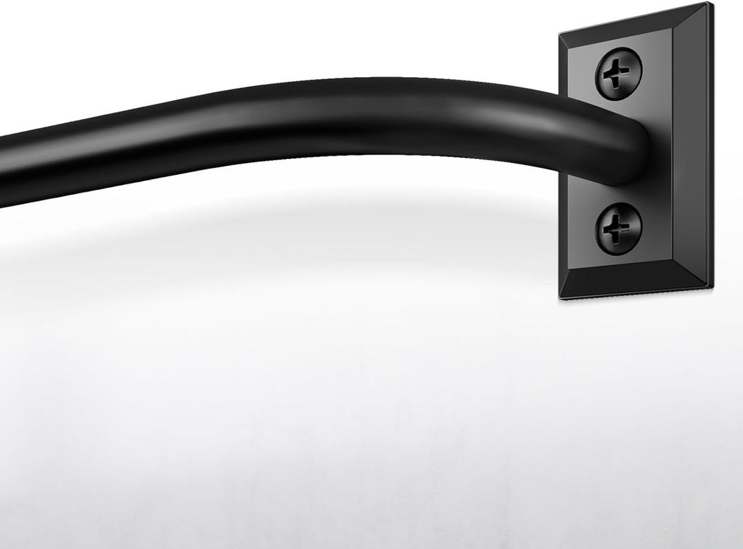 Hei!Dear Blackout Curtain Rod for Windows 28 to 48 inch (2.33-4Ft), Wrap Around Room Darkening Curtain Rods, 5/8" Samll Adjustable Modern Decorative Window rod,Black Hei!Dear Blackout Curtain Rod for Windows 28 to 48 inch (2.33-4Ft), Wrap Around Room Darkening Curtain Rods, 5/8" Samll Adjustable Modern Decorative Window rod,Black