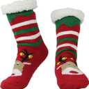 BenSorts Women Winter Thick Slipper Socks with Grippers Non Slip Warm Fuzzy Socks Christmas Gifts (1 Pair Christmas Deer)