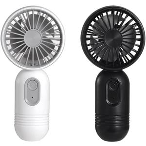 VanSmaGo Portable Mini 2-pack Handheld Personal Small Fan with 3-speed for Travel, USB Rechargeable Battery Operated Eyelash Fan, Black&White