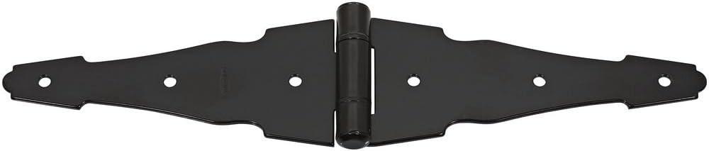 National Hardware N881-946 V847 Ornamental Strap Hinges in Black, 2 pack