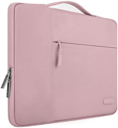 MOSISO Laptop Case 17.3 inch, 17-17.3 inch Laptop Sleeve with Handle Compatible with Dell XPS/HP Pavilion/Ideapad/Acer/Alienware/HP Omen, Polyester Multifunctional Computer Bag, Pink