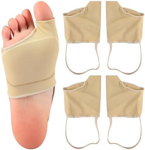 Geiserailie 2 Pairs Metatarsal Pads for Women and Men Non Slip Breathable Ball of Foot Cushion with Elastic Straps Extra Thick Gel Pads(Skin,Small)