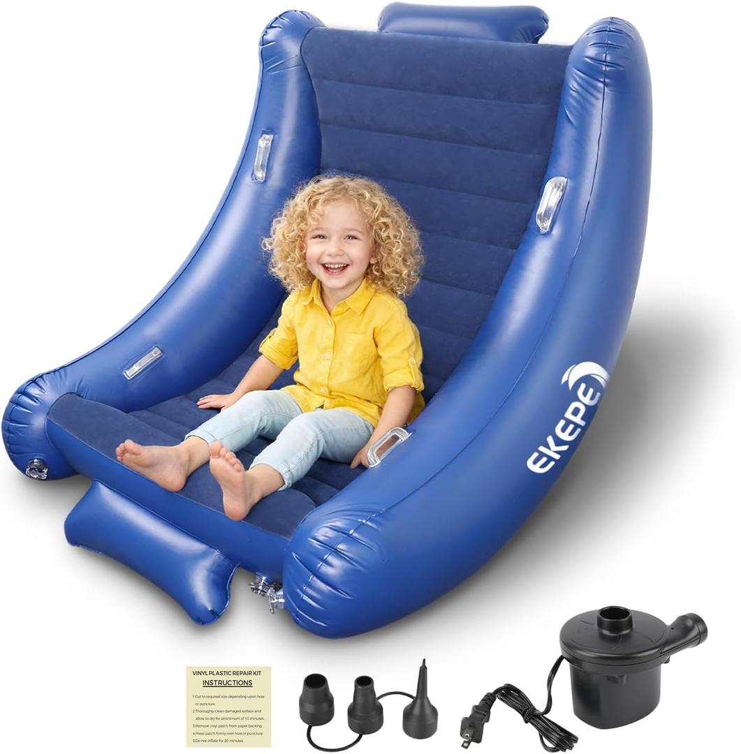 EKEPE Sensory Rocking Chair for Kids, Inflatable Sensory Rocker with Electric Air Pump for Autistic ADHD Children, Air Cloud Autism Chair - Soft, Comfy & Heavy Duty