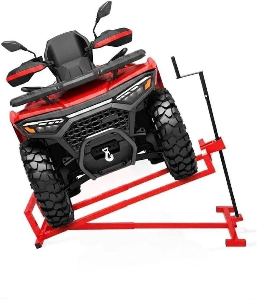 800LB Lawn Tractor Lift Jack, Riding Mower Lift with Rotating Sleeve & Manual and Power Tool Handle, Quick Setup, Anti-Slip Base, Heavy-Duty Universal Design for Lawn Mowers