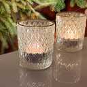 SHMILMH Clear Tealight Candle Holders Set of 24, Glass Votive Candle Holders with Rim for Wedding Table Centerpiece Birthday Party Christmas Decor