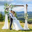 Wedding Arch -7.48FT Square Wooden Wedding Arches for Ceremony, Wood Arbor Backdrop Stand for Proposal Wedding Party Scene, Birthday Party, Bridal Shower, Garden, Outdoor, Rustic Decorationsz