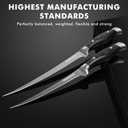 TRUSCEND Boning Knife with Protective Sheath, Razor Sharp Stainless Steel Chef Knives for Boning Filleting Trimming Skinning, Kitchen Cutlery with Ergonomic Anti-slip Handle (A-Black-7")