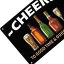 VSIIKO Bar Open and Cheers Funny Metal Tin Sign Home Bar Signs for Man Cave Coffee Small Vintage Wall Decor for Men 8x12 Inch2pcs