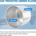 4PCS 4.41inch Trailer Wheel Center Caps Fit 4.41" Center Bore for Truck SUV RV Wheels Rims Trailer Carbon Steel Push Through Hub Covers Chrome Silver, 4.41" Center Hole, 3.74" Height