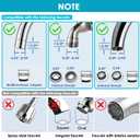 Vortopt Faucet Water Filter for Sink, Rapid Flow - 400 Gallons Faucet Mount Water Filtration System for Tap Water, NSF Certified Reduces Chlorine & Bad Taste with 2 Replacements, T1