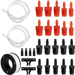29 Pcs Master Cylinder Bleeder Replacement for 14151-Brake Bleeder Kit with 22" Hose PTFE Tape Universal Connection Fittings Clips-Brake Master Cylinder Bleeder Kit Fit for SAE and Metric