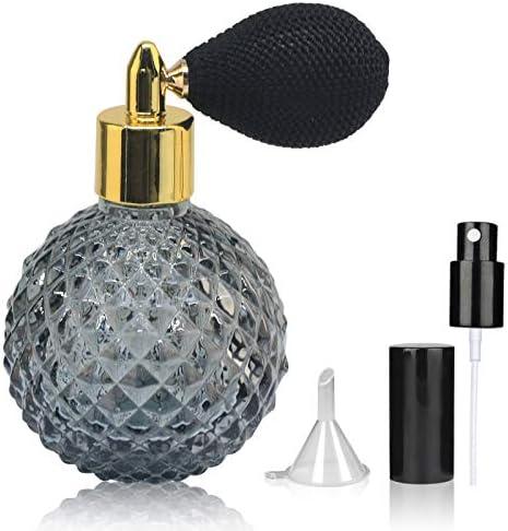 LINALL Perfume Bottle Vintage Atomizer Spray Bottle 3.4oz Empty Refillable Perfume Atomizer Glass Bottle Great for Home Decoration Cocktail