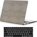 DTangLsm for Crocodile MacBook Air 13 inch Case 2021 2020 2019 2018 M1 A2337 A2179 A1932, Crocodile Alligator Skin Luxury Leather Hardshell Snakeskin Case for MacBook Air 13.3 M1+Keyboard Cover,Silver