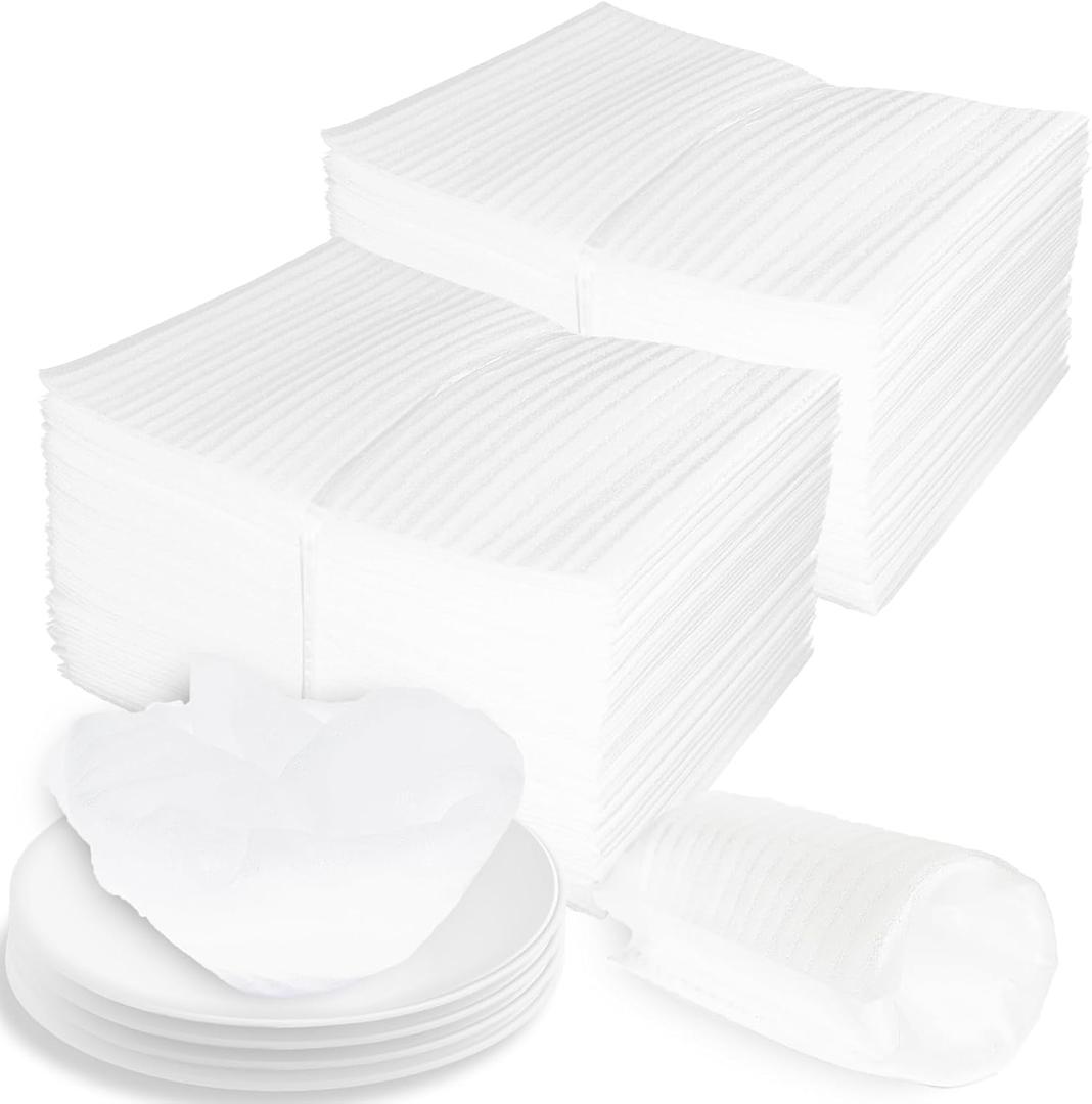 100 Pack 8'' x10'' Cushion Foam Pouches, Moving Supplies for Dishes, Packing Materials for Dishes & Cups, Glass Packing Paper and Plate Protectors for Moving(200x250x0.5MM)