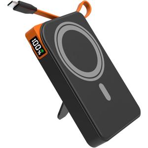 for Magsafe Battery Pack 10000mAh, 3-in-1 Magnetic Portable Charger with USB-C Cable 22.5W Fast Charging, Foldable Stand Wireless Power Bank, Powerbank Compatible with iPhone 17/16/15/14/13/12 Series