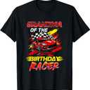Grandma of The Birthday Racer Race Car Party Family Matching T-Shirt L