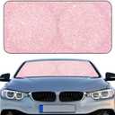 Windshield Sun Shade Foldable Car Front Window Covers for Car Accessories Sun Heat UV Rays Visor Protector Protection for Universal Cars SUV Truck(Pink Sequins)