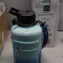 Insulated Water Bottle | Thickened Stainless Steel Vacuum Metal | Portable Sports Half Gallon Large Water Jug for Gym and Hiking with Straw, Carrier Bag, Handle Strap | BPA-Free 64 oz (Gradient Blue)