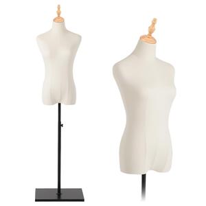 Female Mannequin, Hanging Pants & Skirts Dress Mannequin with Stand, Height Adjustable Torso for Clothing Dress Jewelry Display, Sewing, Wooden top, No Hands