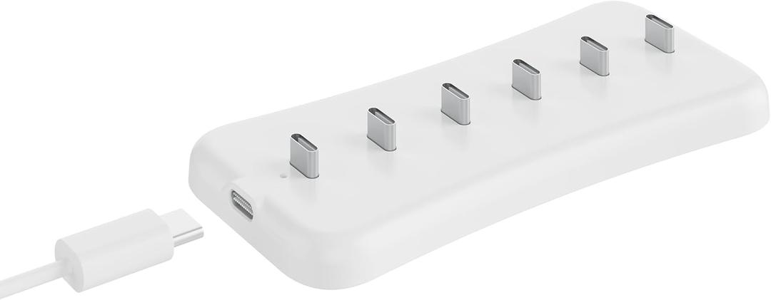 USB Under Cabinet Lighting Charging Station with 6 Type-c Charging Ports, Portable Motion Sensor Light Indoor Multi-Light Storage & Charging Base, Reduction in Recharge Duration
