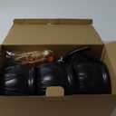 Halloween Decorations - Set of 3 Witches Cauldron Candy Serving Bowls on Rack, Black Plastic Cauldron with Skeletons for Indoor/Outdoor Home/Kitchen Decoration